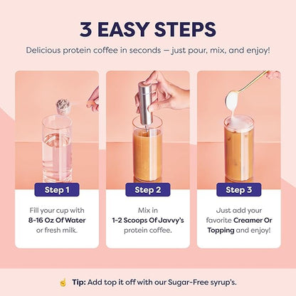 Hazelnut Protein Iced Coffee - Premium Whey Protein & Instant Iced Coffees - 100% Natural Cold Brew Coffee - Zero Artificial Flavors & Sweeteners, 80 mg Caffeine Per Serving, 0g of Sugar, 20 Servings