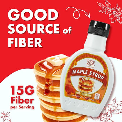 ChocZero Maple Syrup, Sugar Free, Low Carb, Sugar Alcohol Free, Gluten Free, No Preservatives, Non-GMO Dessert and Breakfast Topping Syrup, 10.5oz (Pack of 1)