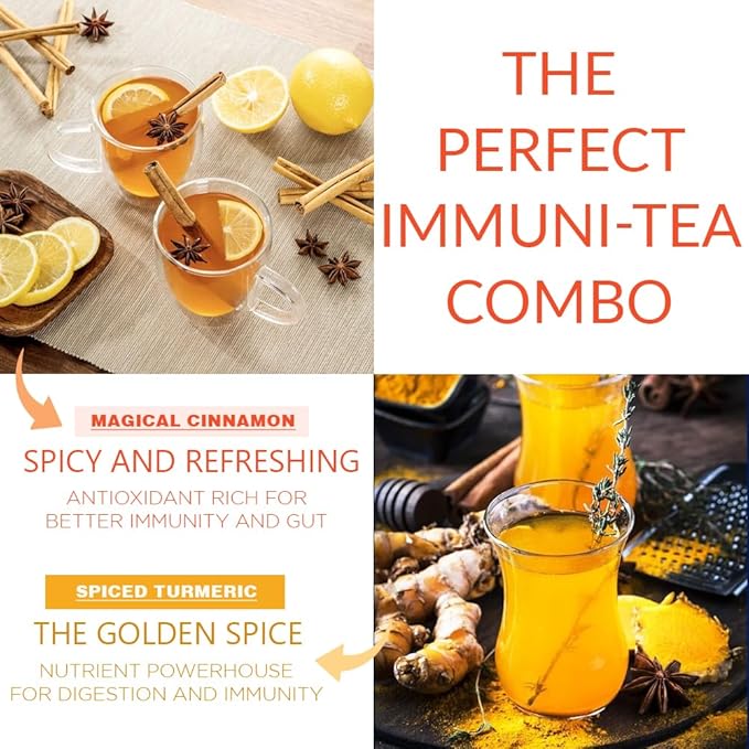 CHAYAM Blissful Infusion – Spiced Turmeric & Magical Cinnamon Wellness Tea Gift Set (2 x 1.76oz) + Infuser | Loose Leaf Black & Green Tea Caddies for Tea Lovers