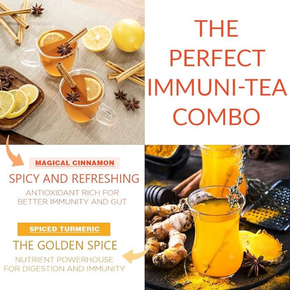 CHAYAM Blissful Infusion – Spiced Turmeric & Magical Cinnamon Wellness Tea Gift Set (2 x 1.76oz) + Infuser | Loose Leaf Black & Green Tea Caddies for Tea Lovers