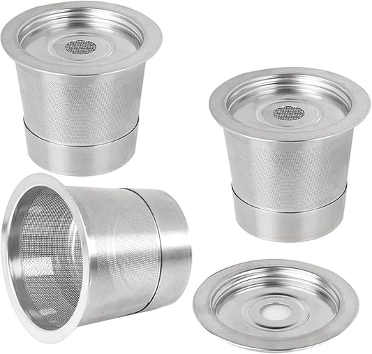 3 Pack Reusable Stainless Steel K Cup & Coffee Pods Filters for Ninja Coffee Maker, Compatible with Ninja CFP101, PB041 & PB051 Single Serve and Dual Brew Coffee Makers
