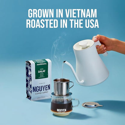 Nguyen Coffee Supply - Dalat Arabica: Dark Roast Premium Whole Coffee Beans, Vietnamese Single Origin, Direct Trade, Roasted in Brooklyn [12 oz Bag]