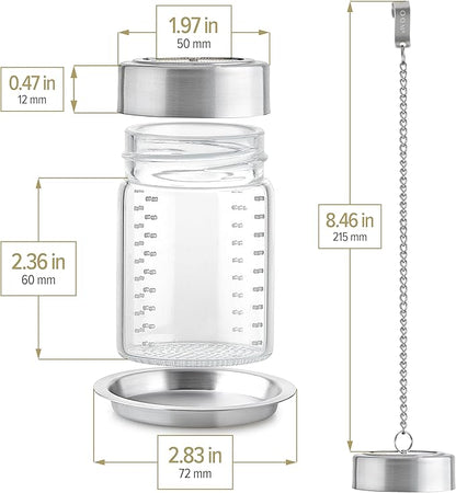 Teabloom Elegant Borosilicate Glass Loose Tea Infuser – Perfect for Whole-Leaf White, Green, Oolong, Black & Herbal Teas – Lead-Free – Small or Large Size