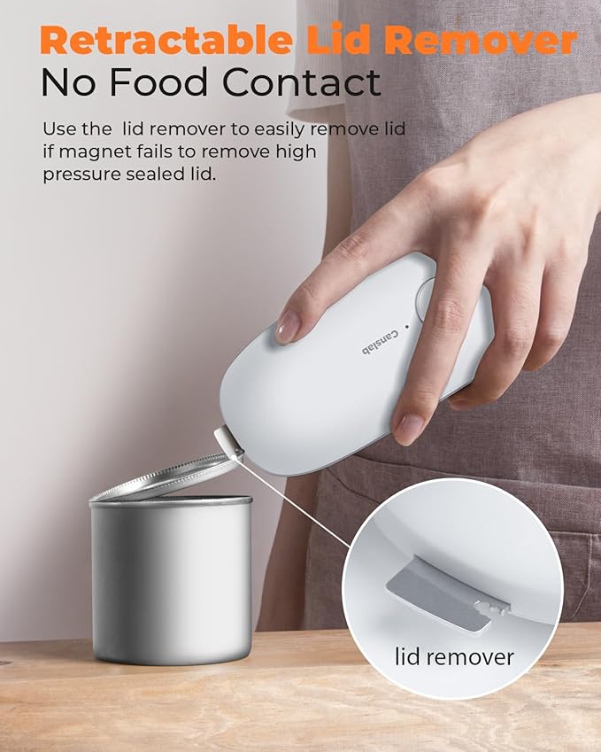 Ultrablade - USB Rechargeable Electric Can Openers for Senior with Arthritis- Automatic Kitchen Can Opener for Any Size Can, Smooth Edge, Small Handsfree One Touch Opener, Wall Mounted,White