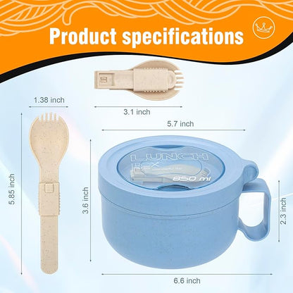 Microwave Bowl with Lids,Ramen Bowl,28oz Microwave Soup Mugs with Handles,for Soup and Instant Noodles,Oatmeal, Gumbo, Salad, College Dorm Room Essentials for Girls for Boys Apartment Essentials