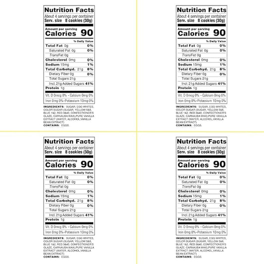 4 Pack Krunchy Melts Original Meringue Cookies | Halloween Vanilla 4-Pack | Only 90 Calories Per Serving | Fat Free, Gluten Free, Dairy Free (4 Oz)