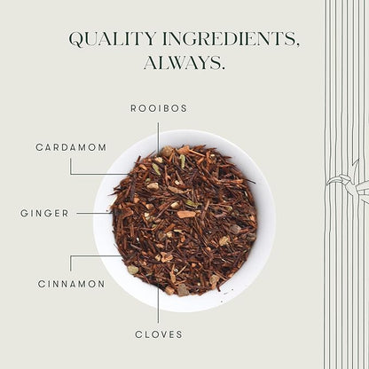 Luxmi Estates - Rooibos Chai - Organic Rooibos Tea with Spices - Loose Leaf - 100g (50 Cups), Limited Fall Tea with Cinnamon, Cardamom and Clove, Perfect for Relaxation