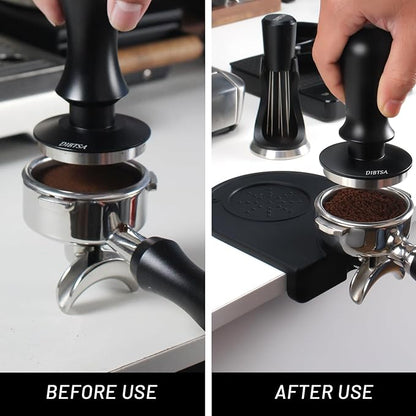 Espresso Tamping Mat, Silicone Coffee Tamper Mat with Corner Edge Tamp Support Station for Countertop, Barista Tools, Espresso Accessories, Small, Black