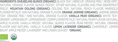 Tea Forte Lotus Presentation Box Tea Gift Set Sampler, 20 Assorted Variety Handcrafted Pyramid Infuser Bags, Black, Green, Oolong, White, Herbal Blends