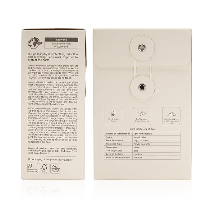 iTeaworld China Lapsang Souchong Loose Leaf Black Tea No smoky flavor smooth light floral and fruity aroma 100g Free 20 Tea Bags