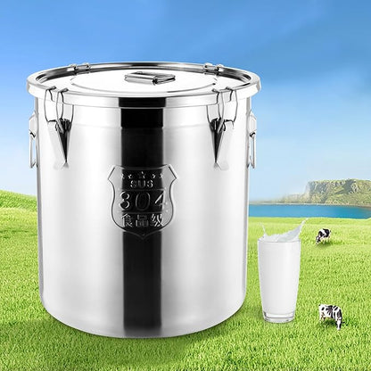 1623 OZ Stainless Steel Canister Rice Cereal Grain Storage Containers with Lid Airtight Coffee Bean Storage Milk Flour Sugar Food Storage for Home Bar Restaurant (48L/1623 OZ)