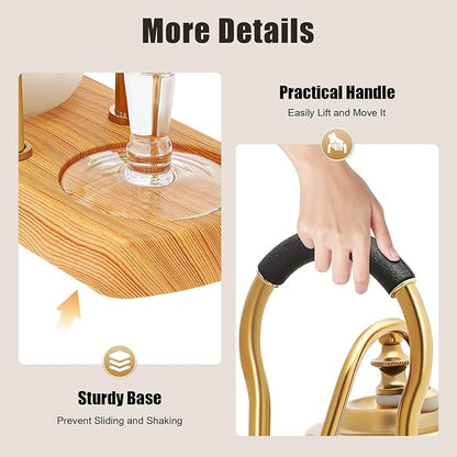 Balance Siphon Coffee Maker, Coffee Brewer Vintage with Alcohol Burner Bottle and Measuring Cup Spoon, 400ml Gravity Coffee Maker for Personal Kitchens Coffee Shops (Gold)