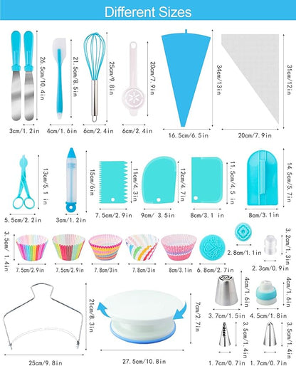 Cake Decorating Supplies Kit Tools 356pcs, Nifogo Baking Accessories with Cake Turntable, Pastry Piping Bag, Piping Icing Tips for Beginners