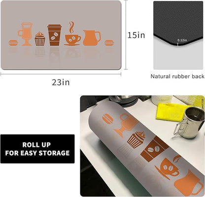 Golener Thick Counter Protector Absorbent Coffee Machine Spill Mat,Coffee Machine protector,Desk protector,Prevent Moving,Coffee Mat Placemats Under Any Drink Coffee,Tea