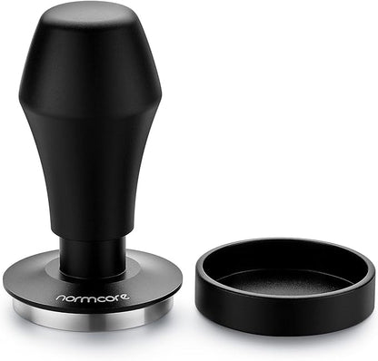 Normcore V4 Coffee Tamper 53.3mm - Spring-loaded Tamper – Barista Espresso Tamper with 15lb / 25lb / 30lbs Replacement Springs - Anodized Aluminum Handle and Stand - Flat Base