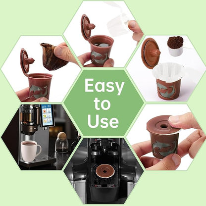 Aussen Disposable Coffee Paper Filters Replacement Kerig Filter Fit All Keurig Single Serve Filter Brands Compatible with Reusable Single Serve Pods Keurig Coffee Maker (White with Lid, 200pcs)