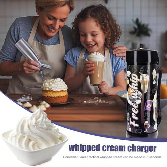 2100g Whipped Cream Charger 3.3L Steel Tank Nitrous Canisters 4 pack,Compatible with most dispensers
