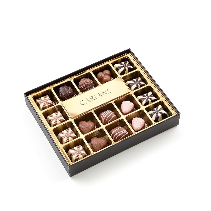 CARIANS Chocolatier Assorted Gourmet Chocolate Gift Box, Dark, Milk, White Chocolates Truffles, Treats for Thank you, Anniversary, Christmas, Thanksgiving