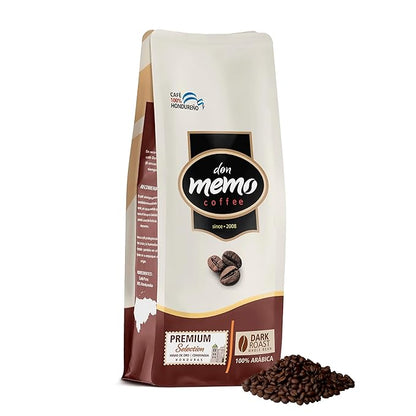 Don Memo Honduras Single-Origin Dark Roast Coffee Beans – Low Acid, Shade-Grown Arabica (Whole Bean, 12 oz) – Sustainably Farmed