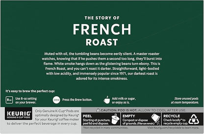 Starbucks K-Cup Coffee Pods, Dark Roast Coffee, French Roast for Keurig Brewers, 100% Arabica, 6 boxes (60 pods total)