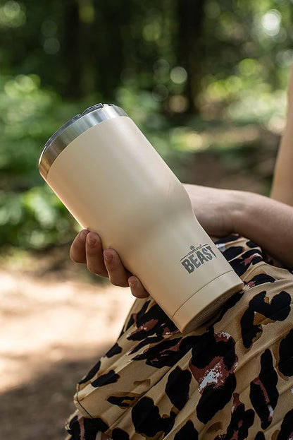 Beast 30 oz Tumbler Stainless Steel Vacuum Insulated Coffee Ice Cup Double Wall Travel Flask (Sand)