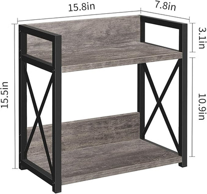 YINMIT Countertop Shelf Organizer,Coffee Bar Accessories,Spice Rack,Coffee Counter Shelf,2 Tier Coffee Organizer Station for Mugs,Cups,Cream,Syrup(Rustic Grey, Large)