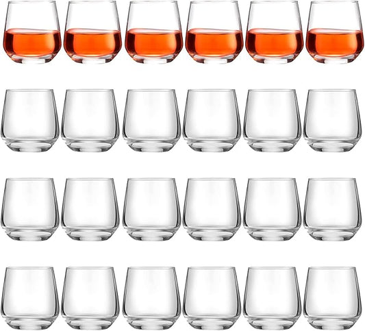 Zopeal 24 Pack Shot Glasses 3.25 oz Tequila Heavy Base Whiskey Tasting Glass Cups Small Liquor and Spirit Bar Shooter for Drinking Tasting Espresso Beer Juice