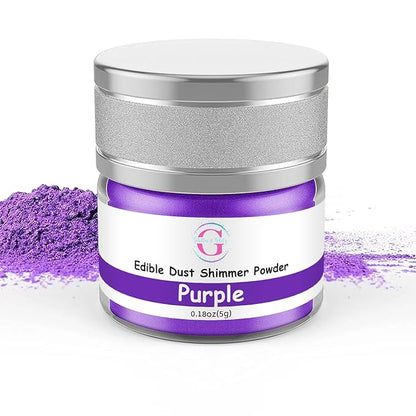 Glitter & Glitz Edible Glitter for Drinks - Premium Drink Glitter Edible Dust for Cocktails, Baking, Brew, Champagne - Luster Dust and Cocktail Glitter - Edible Glitter for Drinks Decoration (Purple, 5Grams)