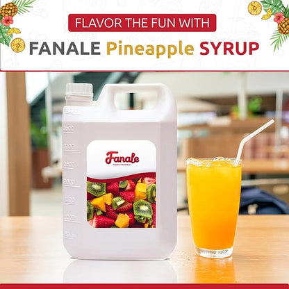 Fanale Premium Flavoring Concentrated Syrup for Bubble Tea 11 lb | Pineapple Flavor Syrup | for Boba Tea, Smoothies, Slushes, Desserts | 11lb | SRP100