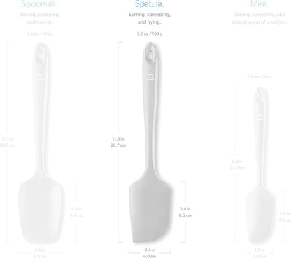 DI ORO Silicone Spatula - 600°F Heat-Resistant Rubber Kitchen Spatula for Baking, Scraping, & Mixing - BPA Free Nonstick Cookware Safe Flexible Utensil for Cooking - Seamless & Dishwasher Safe (Stone)