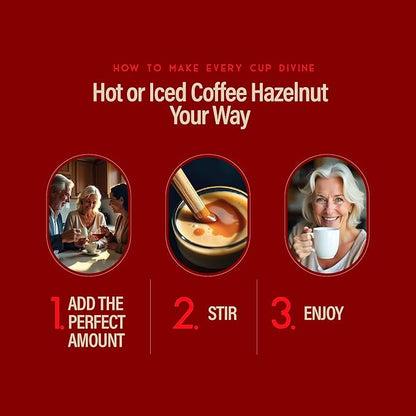 RIO Hazelnut Coffee Syrup, Perfect for Hot or Iced Drinks & Desserts, Warm & Inviting Flavor Sweetened with Pure Cane Sugar, Barista-Grade Flavor Syrups for Coffee Drinks at Home & Work - 700ml