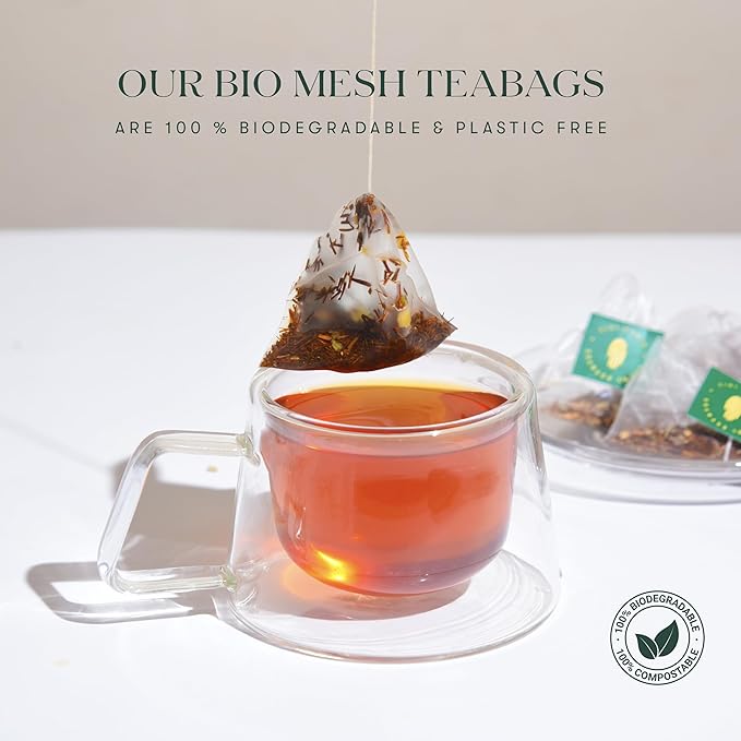 Luxmi Estates Rooibos Vanilla Organic Rooibos Tea (50 Tea Bags) Caffeine Free Tea Bags For Relaxing, Calming, and Stress Relief, With Certified Organic Herbal Tea