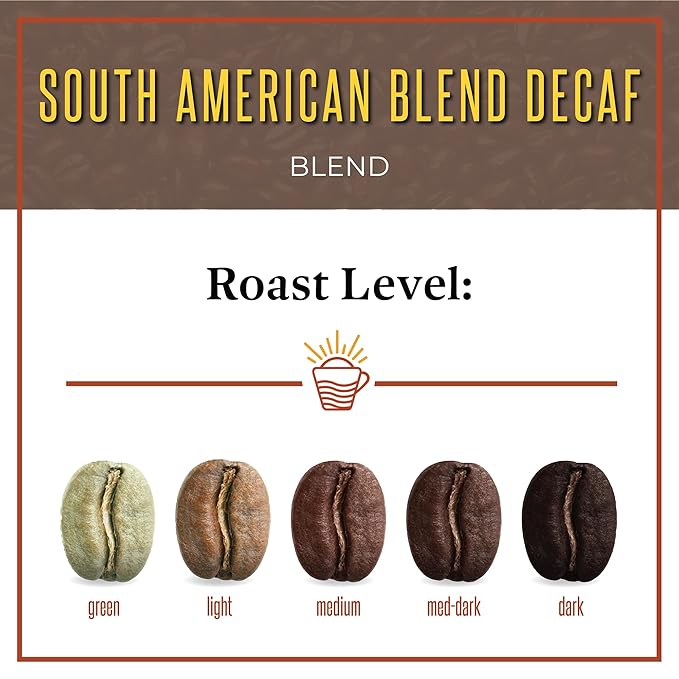 San Diego Coffee DECAF South American Blend, Medium Roast, Whole Bean Coffee, 16-Ounce Bag Café en grano tostado descafeinado