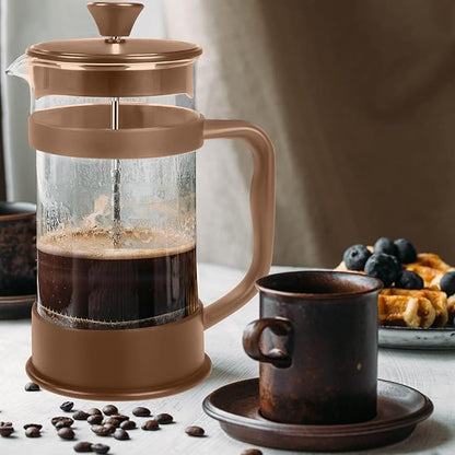 Utopia Kitchen 12 Ounce 0.35 Liter French Press Coffee Maker, Tea Maker, Travel Coffee Presses, Heat Resistant Thickened Borosilicate Coffee Pot for Camping Travel Gifts, Brown Pack of 1