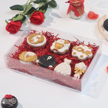 RomanticBaking 50PCS 10x7x2 inches Clear Cookie Boxes Strawberry Boxes Bakery Boxes Macaron Boxes Gift Boxes Treat Boxes for Party Favors