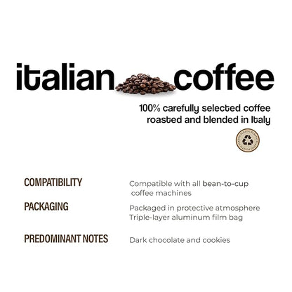 Dongiò Caffè Napoli Blend - Whole Bean Coffee, Dark Espresso Roast, Premium Coffee Quality, 2.2 Pounds (35.2 Oz - Pack of 1), Strong and Incisive Character with Velvety Cream