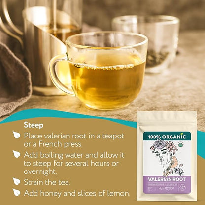 Super Value Pack 5 LB - Organic Valerian Root Tea - Valarian Tea - Stress Release, Nervous System Support - Sleep Better & Longer