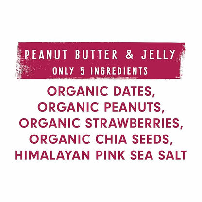 JONESBAR (Peanut Butter & Jelly, 4 Count (Pack of 1)), USDA Organic Fruit & Nut Bar, Non-GMO, Kosher, Vegan, Gluten Free, Simple Snack Bar