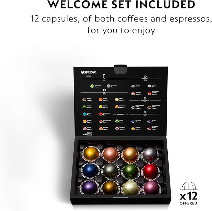 Nespresso Vertuo Coffee and Espresso Machine by De'Longhi, 1597 milliliters, Silver