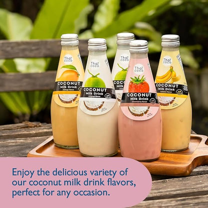 Thai Coco - Strawberry Coconut Milk Drink with Nata De Coco - 9.8 fl. oz. 4 Pk