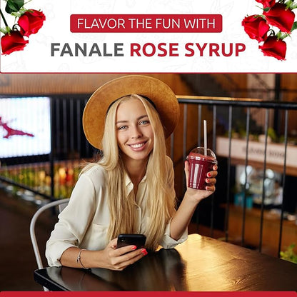Fanale Premium Flavoring Concentrated Syrup for Bubble Tea 11 lb | Rose Flavor Syrup | for Boba Tea, Smoothies, Slushes, Desserts | 11lb | SRP140