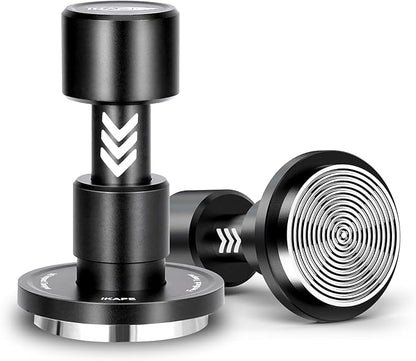 IKAPE 53.3MM V6 Impact Espresso Tamper with Sound Feedback, 15lb/30lb Interchangeable Springs, Espresso High Tamper with Triple-spring System, Fits 54mm portafilters