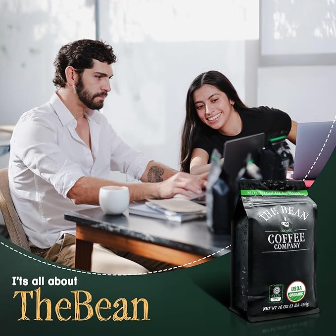 The Bean Organic Coffee Company Central America, Medium Roast, Whole Bean Coffee, 16-Ounce Bag