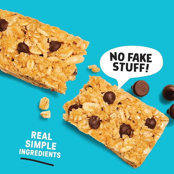 JUNKLESS Chewy Granola Bars Twin Pack – Chocolate Chip & Peanut Butter Chocolate Chip (12 Bars)–Less Sugar, Non-GMO, Gluten-Free, Wholesome Snack Bars for Kids & Adults, 2 Boxes