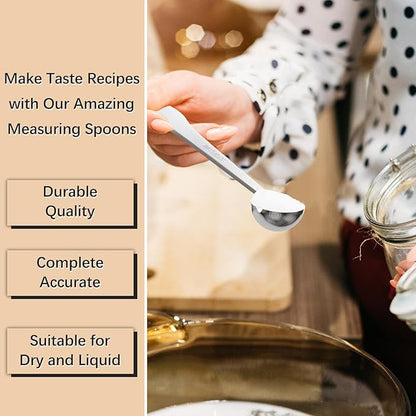 2PCS 1/2 Teaspoon(1/2tsp, 1/6tbsp, 2.5 ml) Single Measuring Spoon, Extra-long Handle Individual Measure Scoop, Stainless Steel Spoons Only