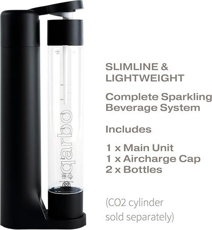 Twenty39 qarbo CLASSIC Sparkling Water Maker Machine - Soda Beverage Carbonator for Home, Seltzer & Carbonated Beverage Dispenser, Water Carbonation Fizz Maker (Matte Black)