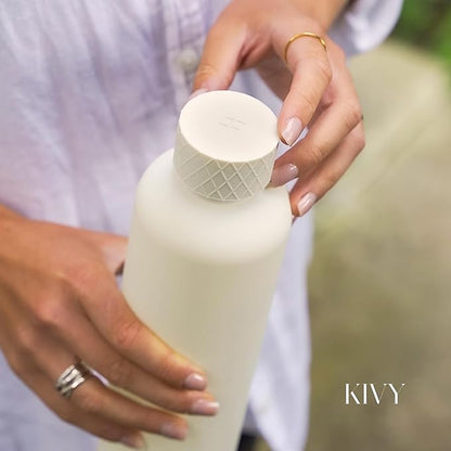 KIVY Slim Water Bottle 22oz [Lightweight & Shatterproof] - Small Drinking Waterbottle - Tritan Bottle Without Straw for School, Sport & Travel - Drinking Bottle Dishwasher Safe, BPA Free