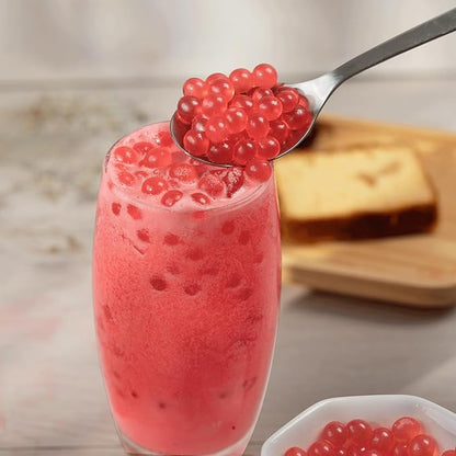 Tea Zone [7 Pounds] Raspberry Popping Pearls for Boba Tea Beverages, Sweets, Ice Cream Topping | B2063