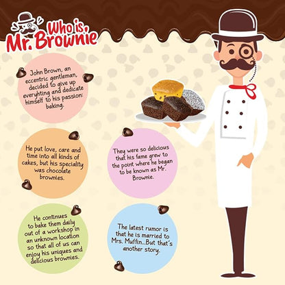 Mr. Brownie Chocolate Brownies | 8 Individually Wrapped Brownie Bites | Snack Packs for Kids & Adults | Real Belgian Chocolate