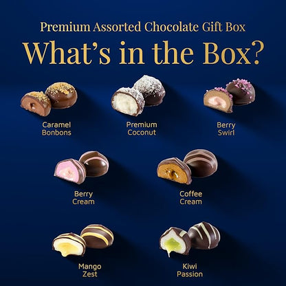 Kosher Dark Chocolate Truffles Gift Box – A Delicious Dairy Free Hanukkah Chocolate Candy for Gifting – Box of Chocolates Chanukah Gift for Women, Men, or Families